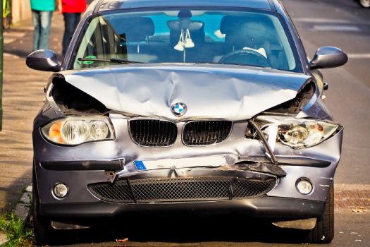 An image of a car that has been damaged in a car accident.